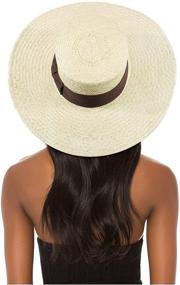 img 4 attached to 🏖️ FEMSÉE Straw Beach Hat - Trendy Unisex Flat Top Boater Hat for Sun Protection