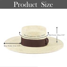 img 2 attached to 🏖️ FEMSÉE Straw Beach Hat - Trendy Unisex Flat Top Boater Hat for Sun Protection