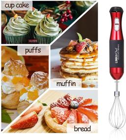 img 1 attached to 🔪 LINKChef Immersion Blender 4-in-1 Hand Stick Powerful Low Noise - Large 800ml Beaker, Stainless Steel Whisk, and 500ml Food Chopper - BPA-Free - Red/Black (HB-1230T) - 3 Year Warranty - Improved SEO