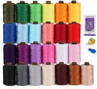 🧵 25 color spool polyester sewing thread kit with needle, thimble, threader - 800yd each of serger sewing machine thread - ideal for hand-sewing and machine projects logo