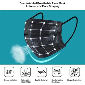 img 2 attached to 🕶️ Black Layer Protective Disposable Masks