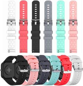 img 4 attached to Colorful Silicone Waterproof Replacement Bracelet Strap Compatible with YAMAY SW021 SW023 🌈 ID205L ID205U ID205S Smart Watch - Wristbands for SW021 SW023 ID205L ID205U ID205S