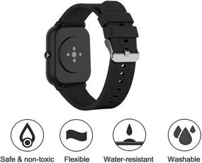 img 3 attached to Colorful Silicone Waterproof Replacement Bracelet Strap Compatible with YAMAY SW021 SW023 🌈 ID205L ID205U ID205S Smart Watch - Wristbands for SW021 SW023 ID205L ID205U ID205S