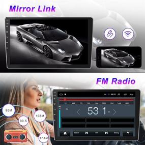 img 1 attached to 🚗 UNITOPSCI (2G, 32G) Двойная машина Android автомагнитола: Bluetooth, GPS, 10,1-дюймовый HD сенсорный экран, WiFi, FM-радио, двойной USB, Mirror Link, автомагнитола MP5+ камера заднего вида