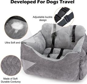 img 1 attached to 🐶 AIPERRO Dog Car Seat: Ultra-Soft Pet Booster Seat with Leash & Side Pockets, Ideal for Small to Medium Size Dogs or Cats - Washable & Safe Car Travel Bed