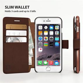 img 3 attached to LUPA Wallet Case for iPhone 8 Plus - Durable, Slim, Lightweight, Dark Brown Faux Leather, Magnetic Closure