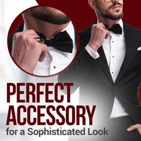 img 1 attached to 👔 Adjustable Pre Tied Boys' Bow Tie in Satin Solid - HoldEm Accessories