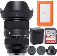 📷 sigma 24-70mm f/2.8 dg dn art объектив с увеличением для формата sony e-mount (полноразмерный) в комплекте с жестким диском lacie rugged mini на 1 тб и картой памяти sd на 64 гб (3 предмета) логотип