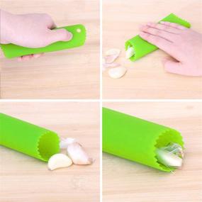 img 1 attached to 🧄 Efficient Stainless Steel Garlic Press Rocker: Professional Mincer Crusher with Ergonomic Handle & Silicone Peeler
