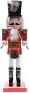 🥁 clever creations red drummer 14 inch traditional wooden nutcracker: festive christmas décor for shelves and tables - shop now! logo