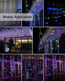 img 3 attached to Enhance Your Festivities with Multicolor Christmas Icicle Lights - 19.6ft 300 LED, 60 🎄 Drops, 8 Modes, Timer & Waterproof - Perfect for Outdoor Decor, Eaves, Trees, Weddings & Parties