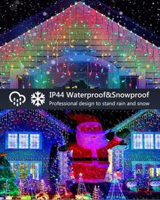 img 1 attached to Enhance Your Festivities with Multicolor Christmas Icicle Lights - 19.6ft 300 LED, 60 🎄 Drops, 8 Modes, Timer & Waterproof - Perfect for Outdoor Decor, Eaves, Trees, Weddings & Parties