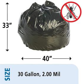 img 3 attached to 🪰 Stout Insect-Repellent Trash Bags with Pest-Guard: 30 Gallons, 2 Mil, 33 x 40, Black - 90/Carton