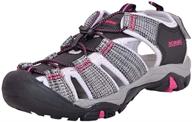 waterproof women's hiking sandals - durable, breathable, and adjustable with bungee closure and velcro backstrap logo