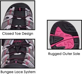 img 1 attached to Waterproof Women's Hiking Sandals - Durable, Breathable, and Adjustable with Bungee Closure and Velcro Backstrap