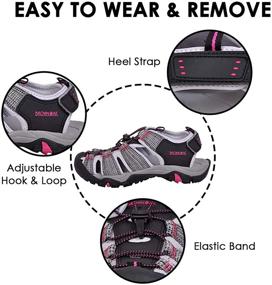 img 3 attached to Waterproof Women's Hiking Sandals - Durable, Breathable, and Adjustable with Bungee Closure and Velcro Backstrap