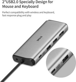 img 1 attached to 🔌 SSK 11-in-1 Laptop Docking Station with Dual Monitors, USB C Dock for MacBook Pro HDMI Multiport Adapter Hub with Ethernet, VGA, PD3.0 Powered, 4USB, SD/TF Card Reader for MacBook Air (Thunderbolt 3) and Type C Devices