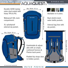 img 3 attached to 🎒 Waterproof Backpack Aqua Quest Riparia 45L Dry Bag - Black, Blue, Grey, and Camo