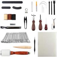 👜 owden 54-piece leather tools set: beginner's kit for leather stamping, sewing, carving, edge grooving, threading, and needlework logo