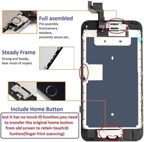 img 3 attached to 📱 Замена черного экрана GULEEK для iPhone 6s - Сенсорный дисплей LCD Дигитайзер полной сборки с передней камерой, датчиком приближения, динамиком, кнопкой «Домой» - включает инструмент для ремонта и защитную пленку для экрана