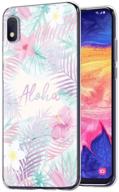 🌺 eouine samsung galaxy a10e case: clear patterned ultra slim shockproof cover for a10e smartphone (aloha) logo