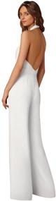 img 2 attached to Stunning IBTOM CASTLE High Waisted Jumpsuits: Elegant V-NeckHalter with Wide Leg Long Pants, Perfect for Weddings &amp; Parties with Convenient Pockets