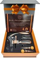 🍷 noblesip wine bottle opener set – premium 6 piece kit with foil cutter, 2 stoppers, extra corkscrew & wood stand – effortlessly open natural and synthetic corks – perfect gift for wine enthusiasts (chrome) logo