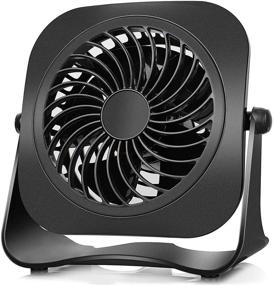 img 4 attached to 💨 Powerful 4 Inch Mini USB Desk Fan, 2 Speeds, Lower Noise, USB Powered, 360° Adjustable, 3.8 ft Cable - Ideal Black Fan for Home and Office