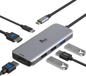 img 4 attached to USB C Hub with Dual 4K HDMI, Dual Monitors Adapter, 3 USB Ports, PD Charging, Compatible with Dell XPS 13/15, Lenovo Yoga, HP x360, and More Type-C Laptops