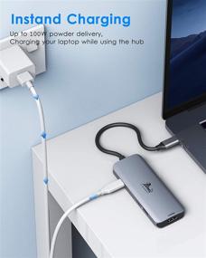 img 1 attached to USB C Hub with Dual 4K HDMI, Dual Monitors Adapter, 3 USB Ports, PD Charging, Compatible with Dell XPS 13/15, Lenovo Yoga, HP x360, and More Type-C Laptops