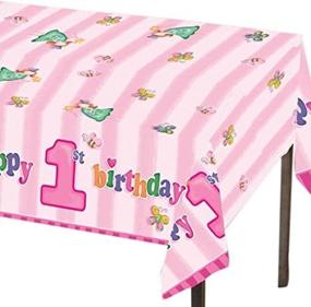 img 3 attached to 🎉 Colorful Plastic Table Cover for a Memorable First Birthday Party: Fun at One Happy First Birthday Girl