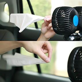 img 1 attached to 🚗 QIFUN Electric Car Fans: Portable Rear Seat Passenger Cooling Air Fan - 4 Inches, 360° Rotatable - Ideal for Vehicles, SUVs, RVs, Boats