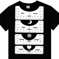 👕 ultimate t-shirt alignment kit: 4 pcs pvc ruler guide with size chart for sublimation & htv on t-shirts logo