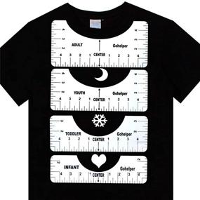 img 4 attached to 👕 Ultimate T-Shirt Alignment Kit: 4 Pcs PVC Ruler Guide with Size Chart for Sublimation & HTV on T-Shirts