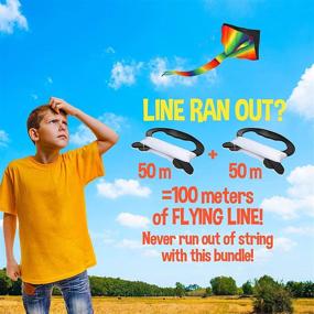 img 1 attached to 🌈 AGREATLIFE Rainbow Kite with Storage Bag and Extra Flat Handle - Easy to Fly and Soars High, A Great Way to Enjoy and Spend Time with Friends and Family