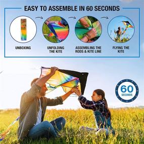 img 3 attached to 🌈 AGREATLIFE Rainbow Kite with Storage Bag and Extra Flat Handle - Easy to Fly and Soars High, A Great Way to Enjoy and Spend Time with Friends and Family