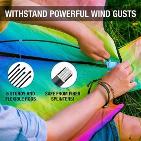 img 2 attached to 🌈 AGREATLIFE Rainbow Kite with Storage Bag and Extra Flat Handle - Easy to Fly and Soars High, A Great Way to Enjoy and Spend Time with Friends and Family