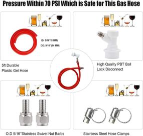 img 3 attached to 🍺 MRbrew 5ft Ball Lock Gas Line: Easy Assembly for Keg Draft Beer Homebrew with Quick Disconnect and Swivel Nut