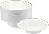 🍲 nyhi 14-ounce disposable plastic soup bowls (50 pack), single use recyclable dinnerware for household, restaurant, weddings & parties - bpa-free, durable, heat-resistant soup plates & salad bowls logo