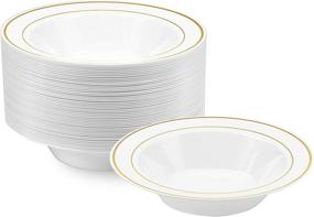 img 3 attached to 🍲 NYHI 14-Ounce Disposable Plastic Soup Bowls (50 Pack), Single Use Recyclable Dinnerware for Household, Restaurant, Weddings & Parties - BPA-free, Durable, Heat-Resistant Soup Plates & Salad Bowls