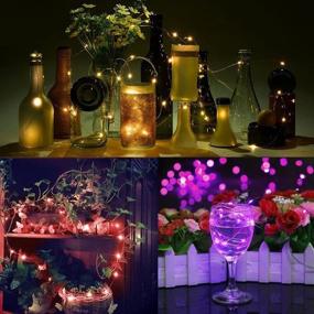 img 2 attached to 🌟 LRCXL 12 Pack of LED Moon Lights - 20 Micro Starry LEDs on 6.5 Ft Silver Wire - Batteries Included - Ideal for Graduation Party Favors, Outdoor Parties, DIY Wedding Centerpieces, and Table Decorations in 6 Colors