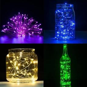 img 1 attached to 🌟 LRCXL 12 Pack of LED Moon Lights - 20 Micro Starry LEDs on 6.5 Ft Silver Wire - Batteries Included - Ideal for Graduation Party Favors, Outdoor Parties, DIY Wedding Centerpieces, and Table Decorations in 6 Colors