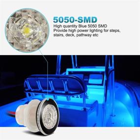 img 1 attached to 🌊 Partsam 4Pcs 1-1/4" Livewell Blue LED Deck Step Lights for Gardens, Yards & Staircases - Waterproof Mini Round Boat Lights for 12V Interior & Exterior Lighting Under Water IP68