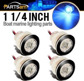 img 4 attached to 🌊 Partsam 4Pcs 1-1/4" Livewell Blue LED Deck Step Lights for Gardens, Yards & Staircases - Waterproof Mini Round Boat Lights for 12V Interior & Exterior Lighting Under Water IP68