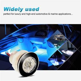 img 3 attached to 🌊 Partsam 4Pcs 1-1/4" Livewell Blue LED Deck Step Lights for Gardens, Yards & Staircases - Waterproof Mini Round Boat Lights for 12V Interior & Exterior Lighting Under Water IP68
