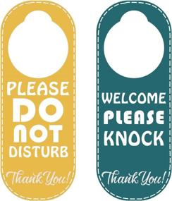 img 4 attached to 🚪 Double Sided Leather Door Hanger: Please Do Not Disturb on Front, Welcome Please Knock on Back