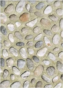 img 1 attached to Enhance Your Space with Interior Beige Grey Stones Self Adhesive Paper