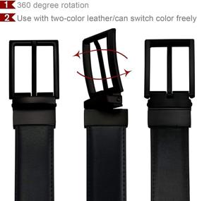 img 2 attached to Reversible Leather Casual Belts for Men - Maikun Men's Accessories