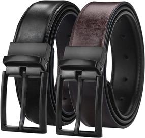 img 4 attached to Reversible Leather Casual Belts for Men - Maikun Men's Accessories