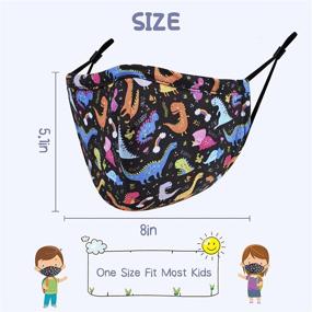 img 2 attached to 👶 6-Pack Kids Reusable Cloth Face Masks with Adjustable Nose Wire - Washable Children Face Mask for Boys and Girls